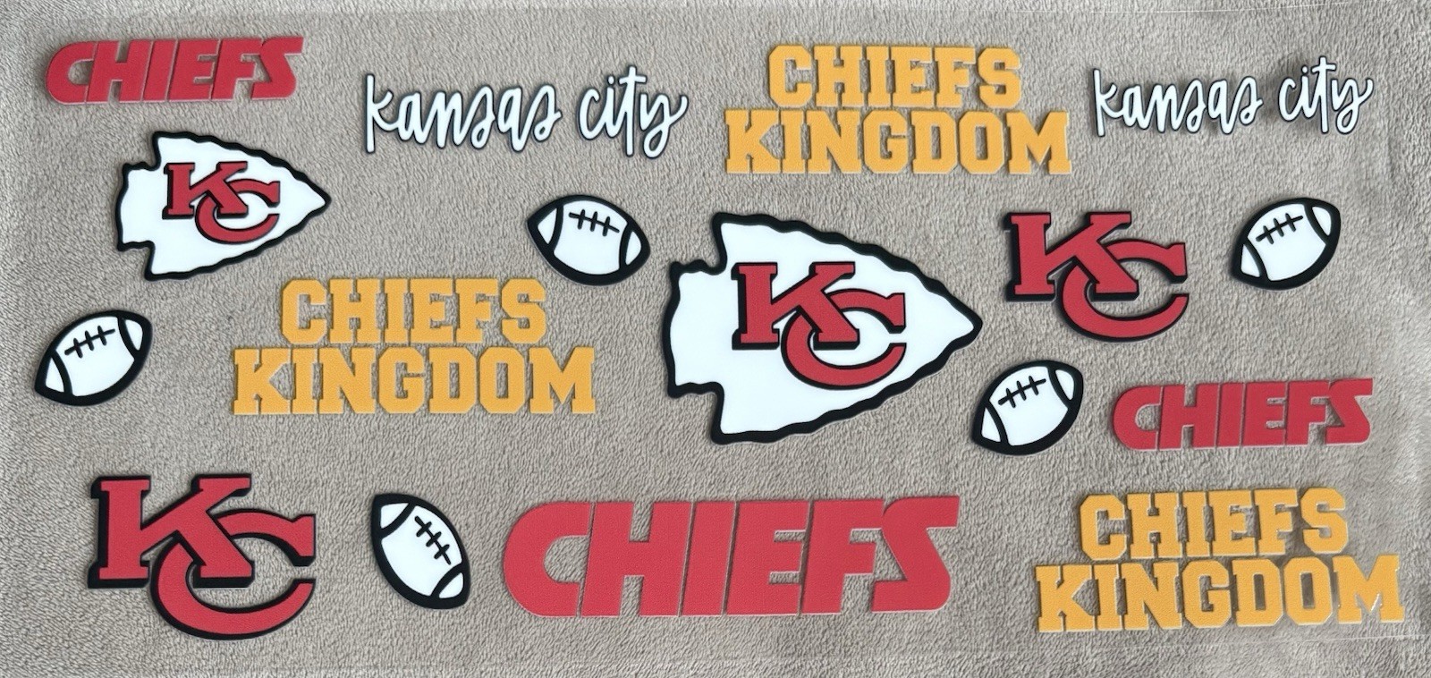 KANSAS CITY Football Team UV DTF Transfer Sticker Cup Wrap DIY Bottles Cups+