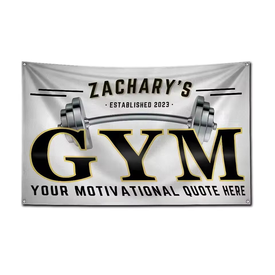 Gym Wall Art 3x5ft decor motivational home fitness banner large quote poster