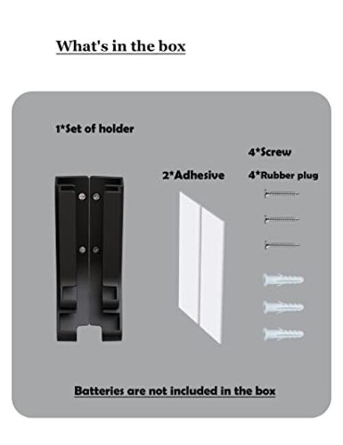 Battery Storage Organizer AA & AAA Combo Small Battery Keeper Wall Holder Black