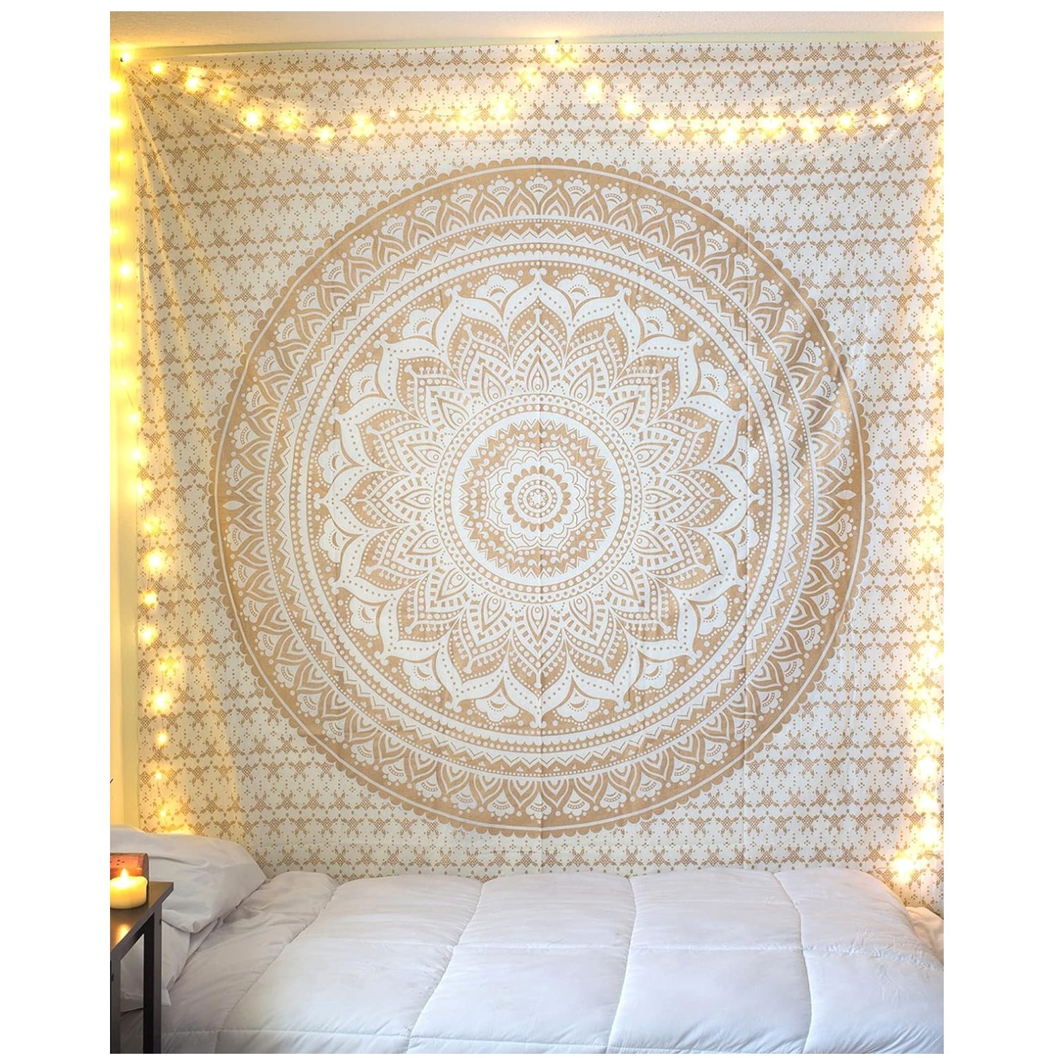 100% Organic Cotton Mandala Tapestry – Ideal for Yoga & Meditation, 52×60