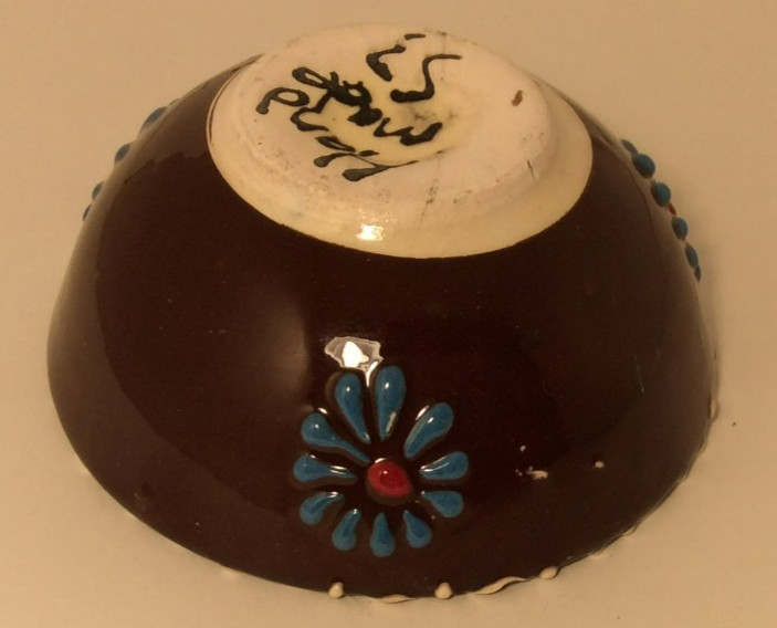 Hand Painted Decorative Design Turkish Ceramic Bowl Handcrafted 3 Inch