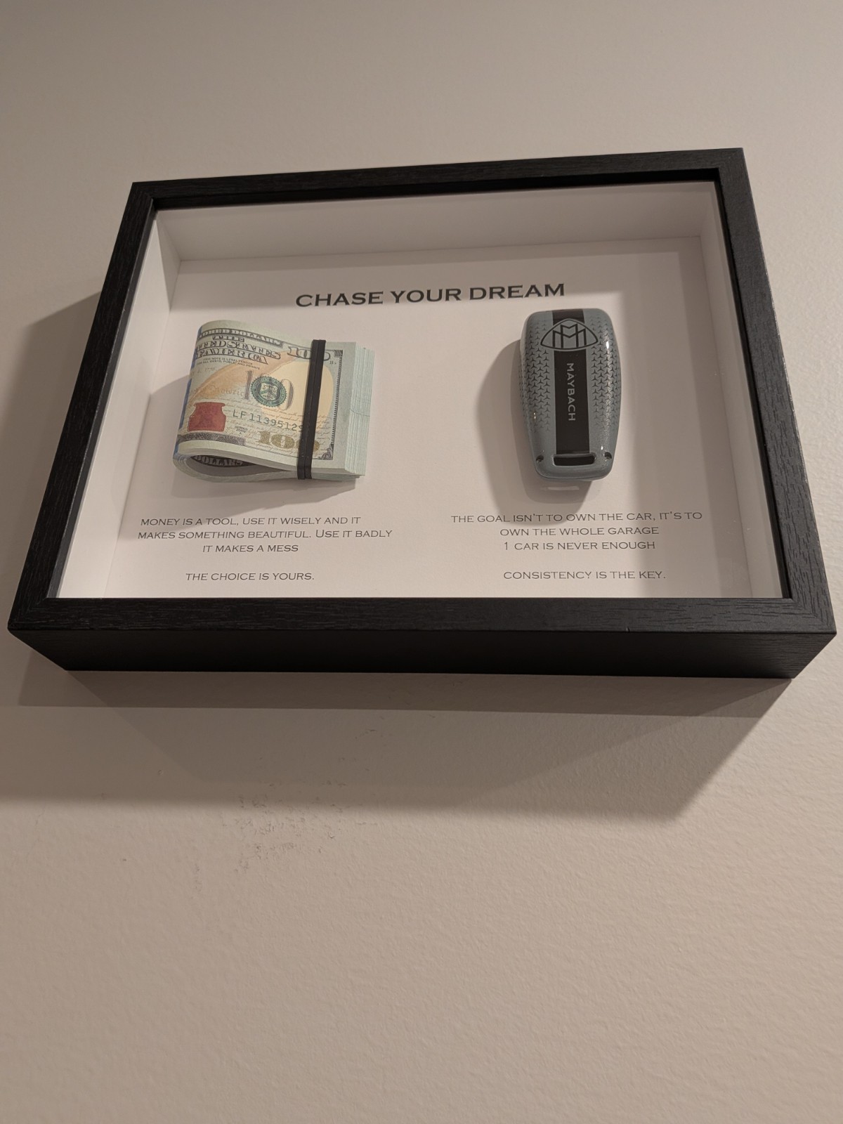 3D Money / Key Wall Art Box Frame