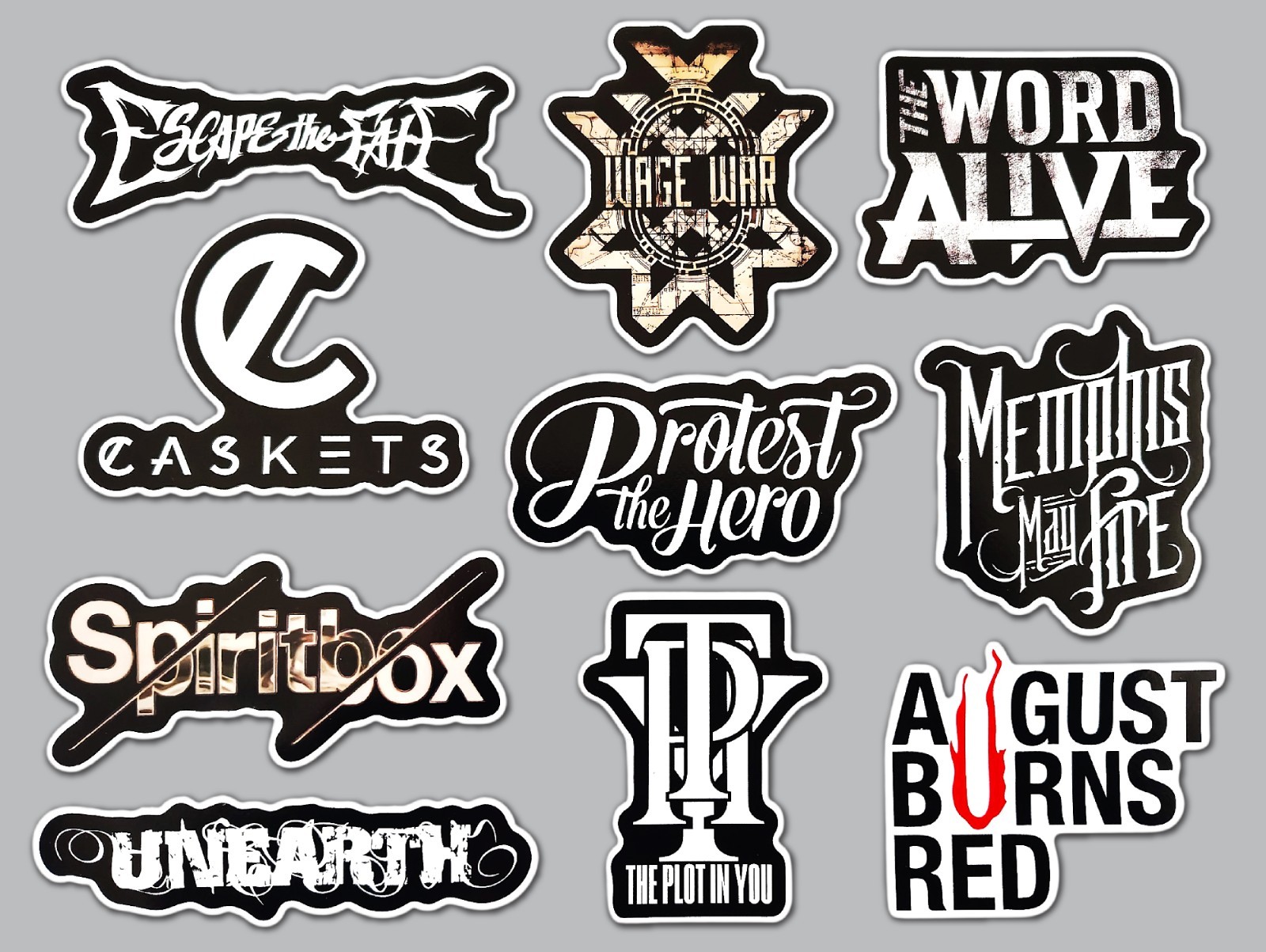 Metalcore Deathcore Sticker Lot (QTY 10) SET 7 metal august burns red unearth