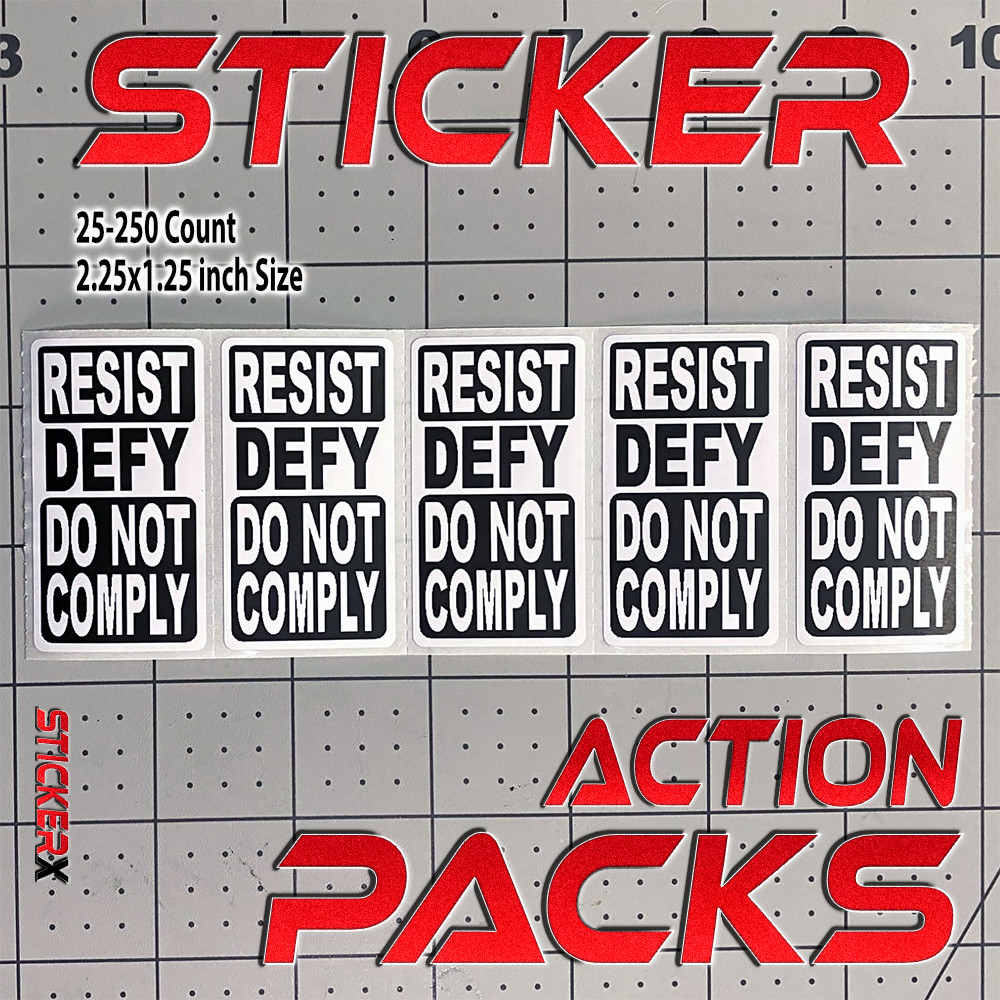 RESIST DEFY DO NOT COMPLY Sticker – PROTEST FREEDOM LIBERTY Action Sticker Pack