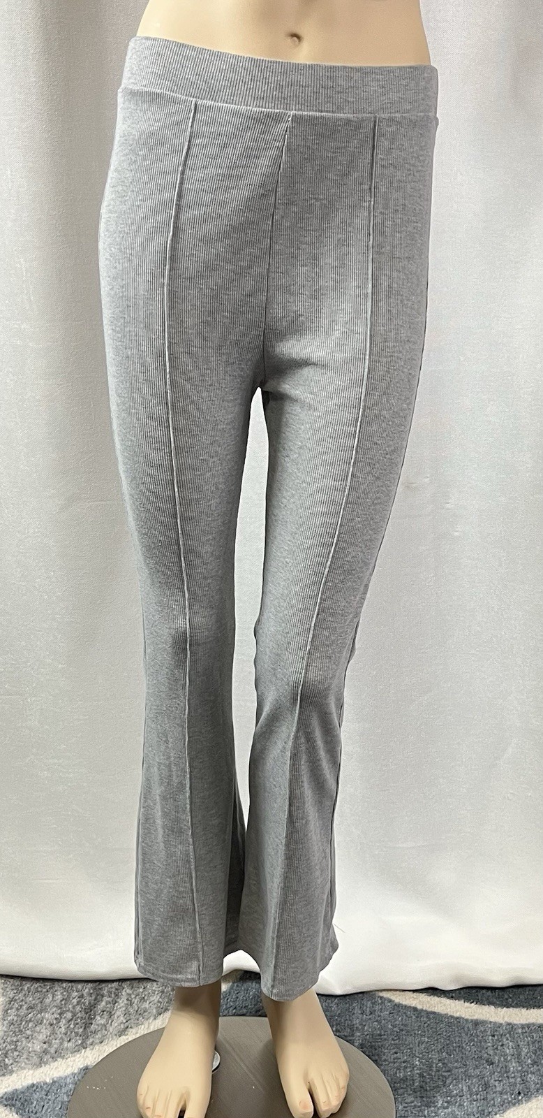 Flare Leggings Yoga Pants Elastic Waist Stretch Pleated Size XS