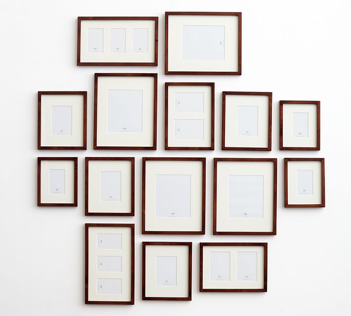 POTTERY BARN Wall GALLERY IN A BOX RUSTIC WOOD PICTURE FRAMES SET 15 PIECE NEW
