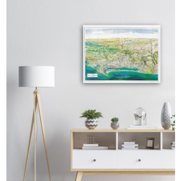 San Diego SD Southern California Panoramic Map Poster Art Print Wall Aerial