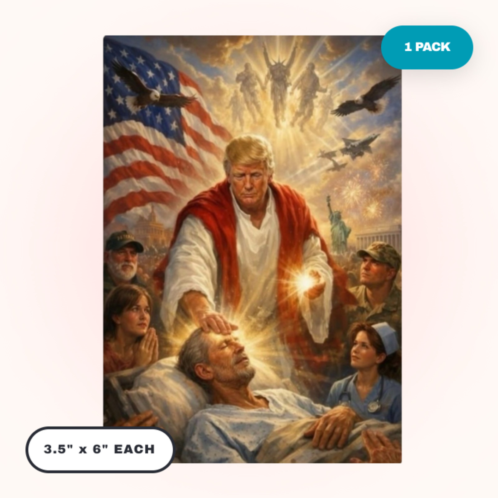 Trump as Jesus 3″ Sticker, 1 pc Trump Depicting Himself as Son of God Decal