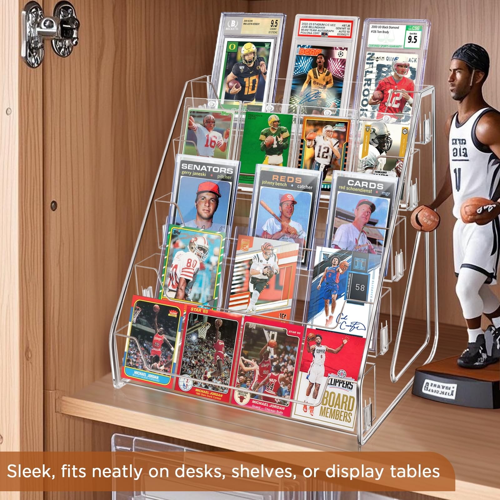 Trading Card Display Stand, PSA Card Display Acrylic Shelf, Vertical Holder f…