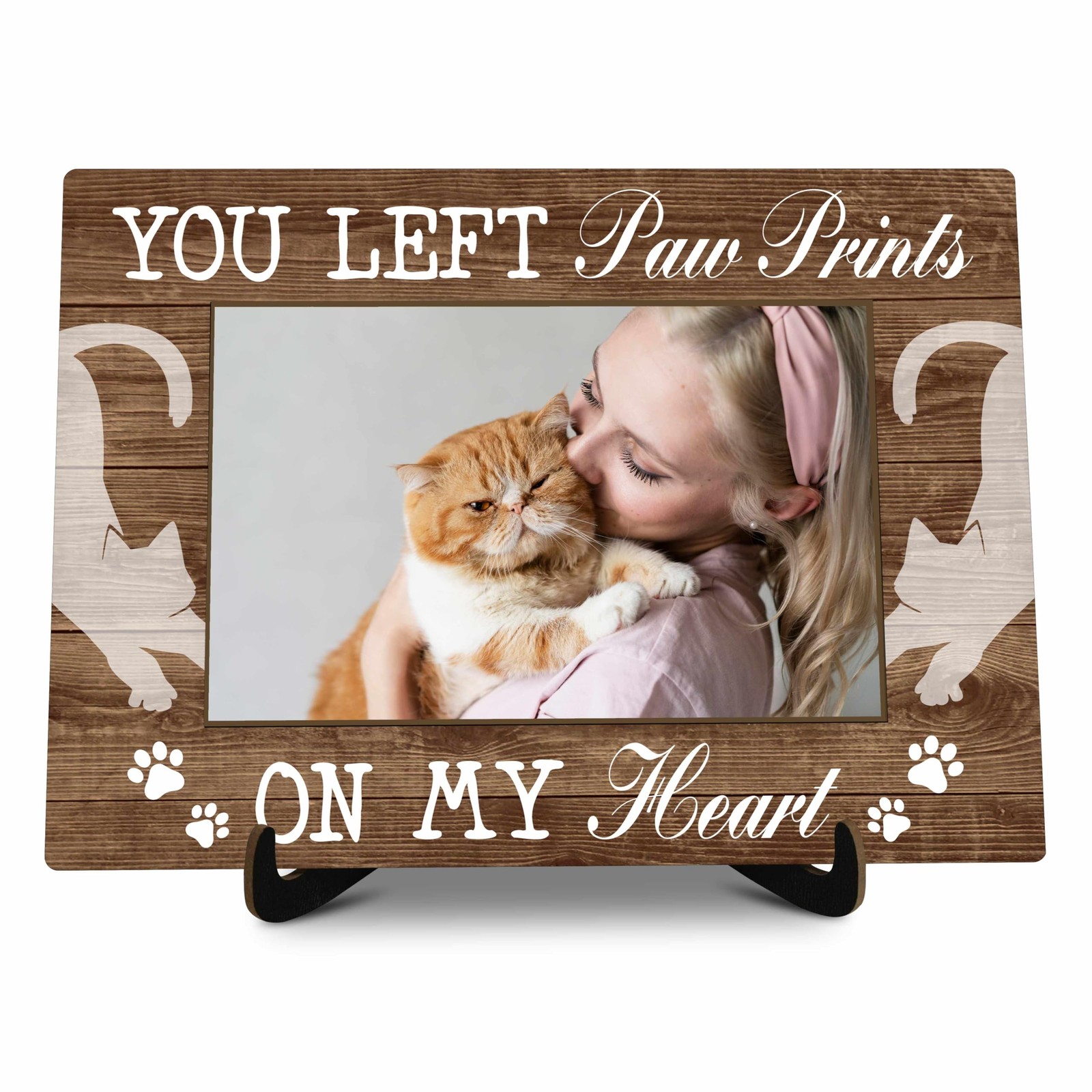 Cat Memorial Pictures Frame, You Left Paw Prints On My Heart Photo Frame With…