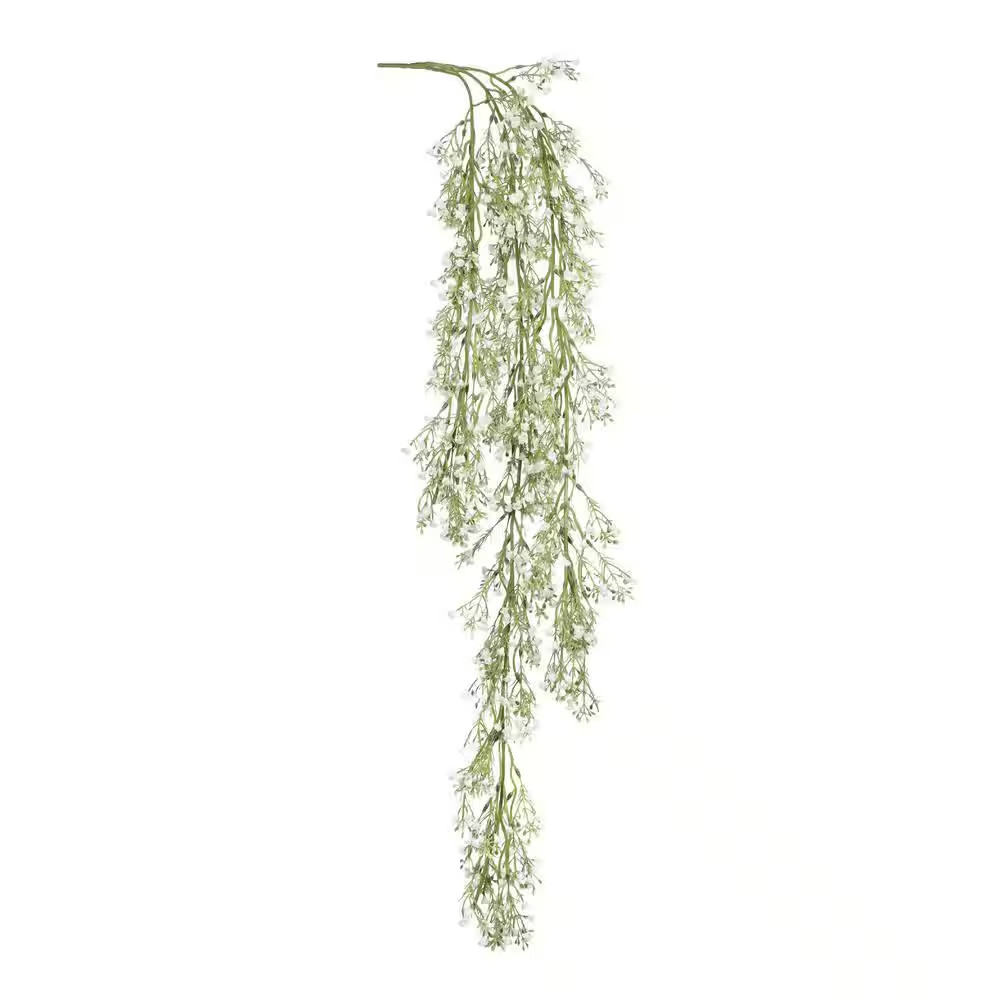 42 In. Deluxe White Artificial Baby’S Breath Gypsophila Flower Stem Hanging Spra