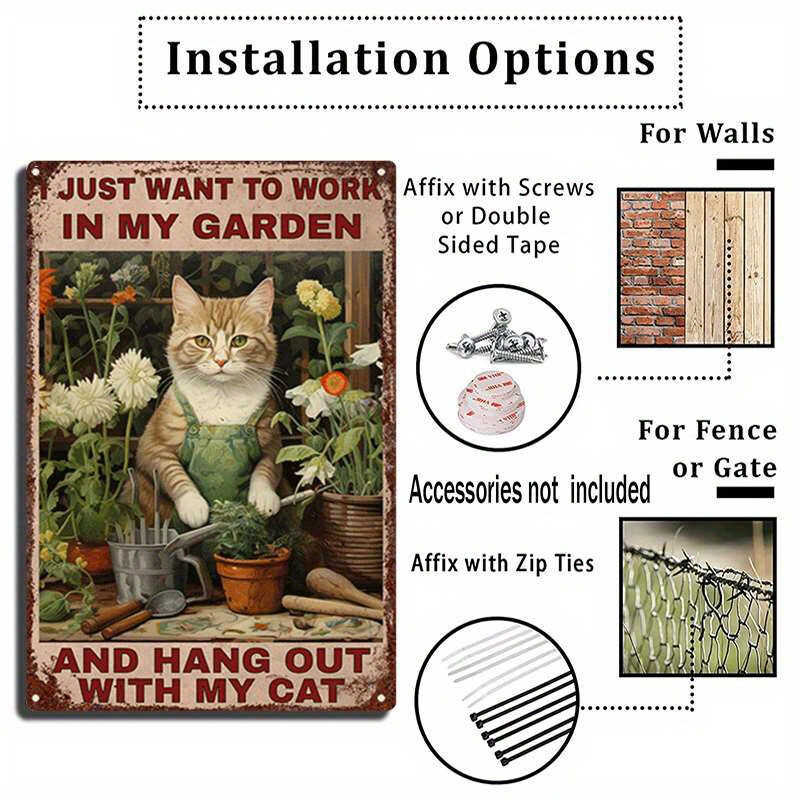 8×12 inch (20x30cm) Metal signs I just want to work in my garden and hang out wi
