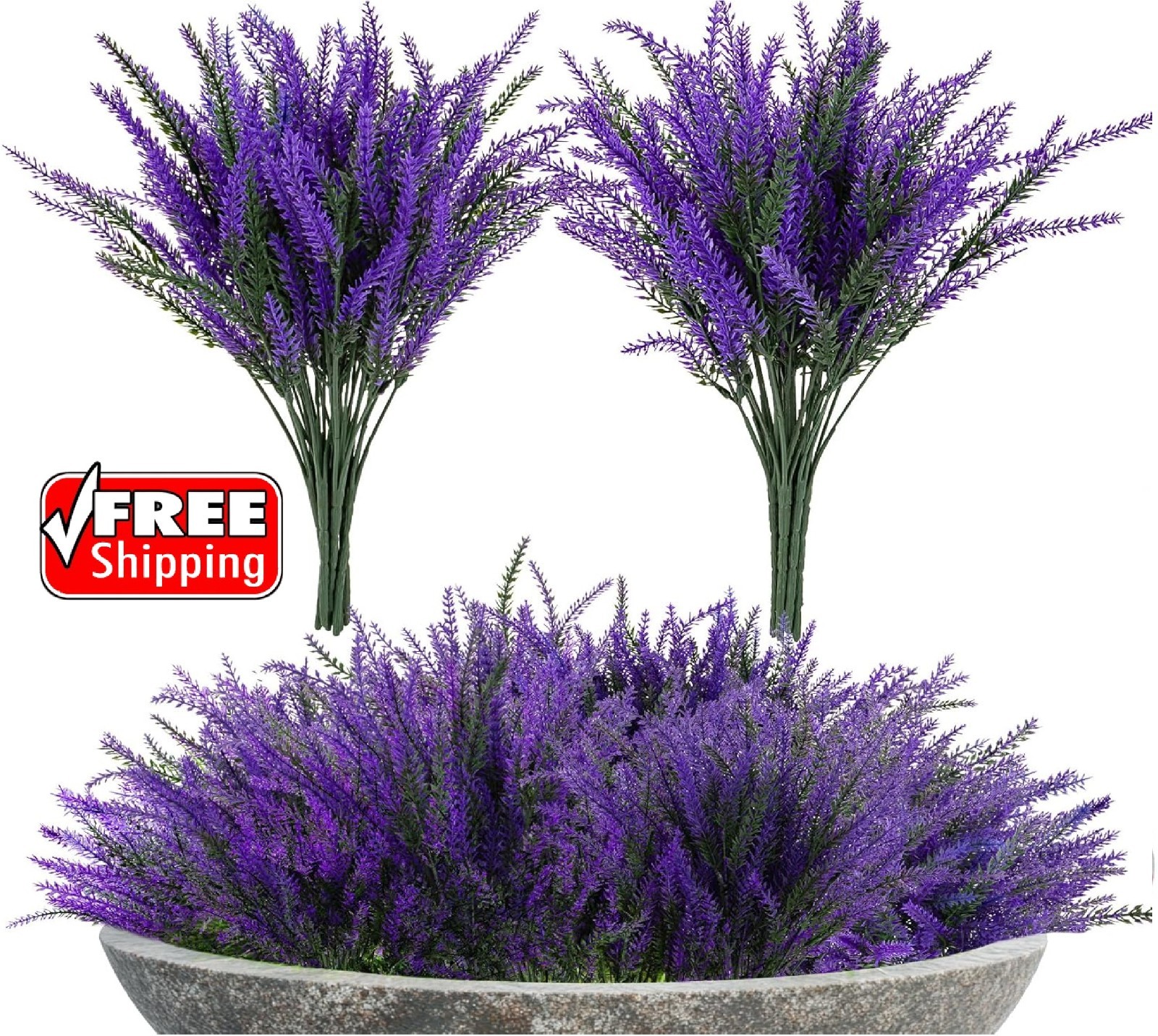 Artificial Lavender Flowers – 10 Pcs Artificial Flowers for Outdoors Faux Lavend