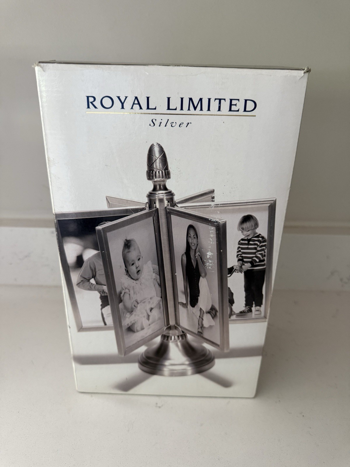 Royal Limited Brushed Silver Revolving Frame Holds 4×6 Rotating New In Box