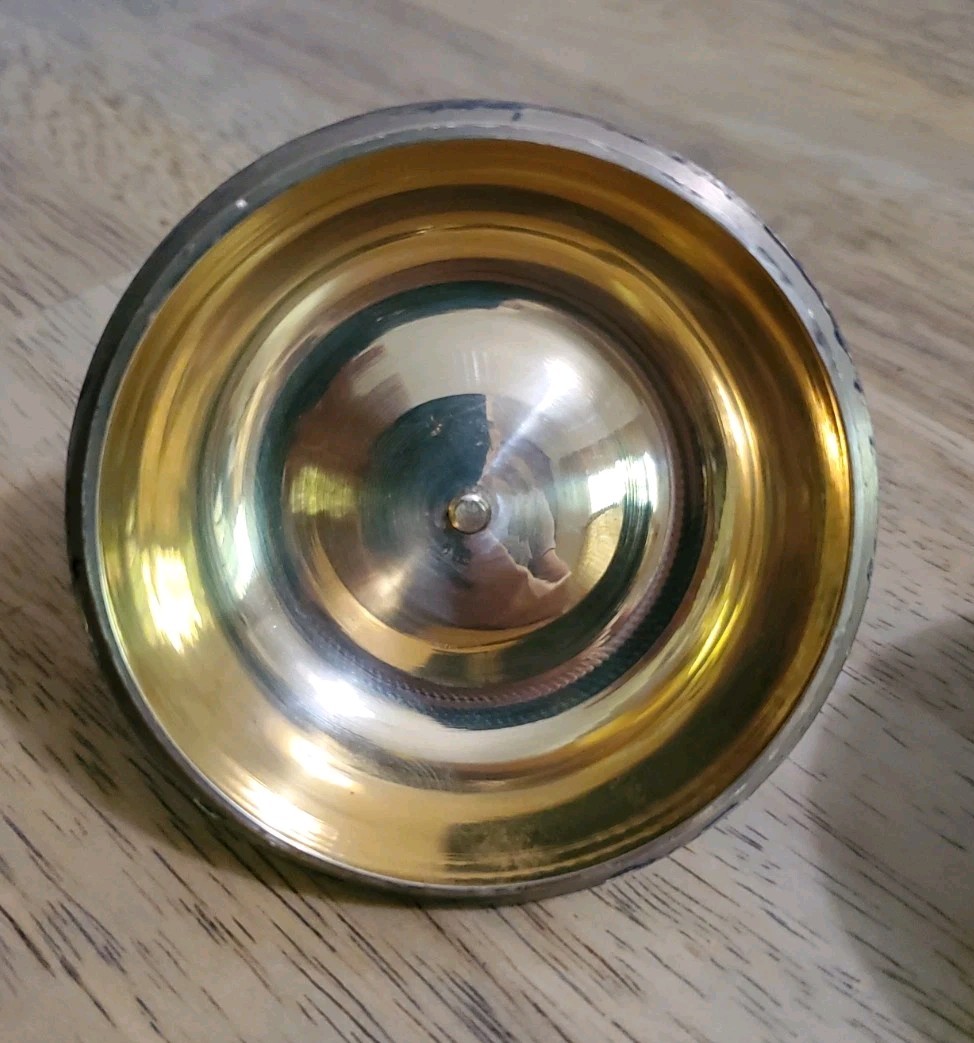Vintage Apple Trinket Box Mother of Pearl Brass Inlay Gold White Trinket Decor