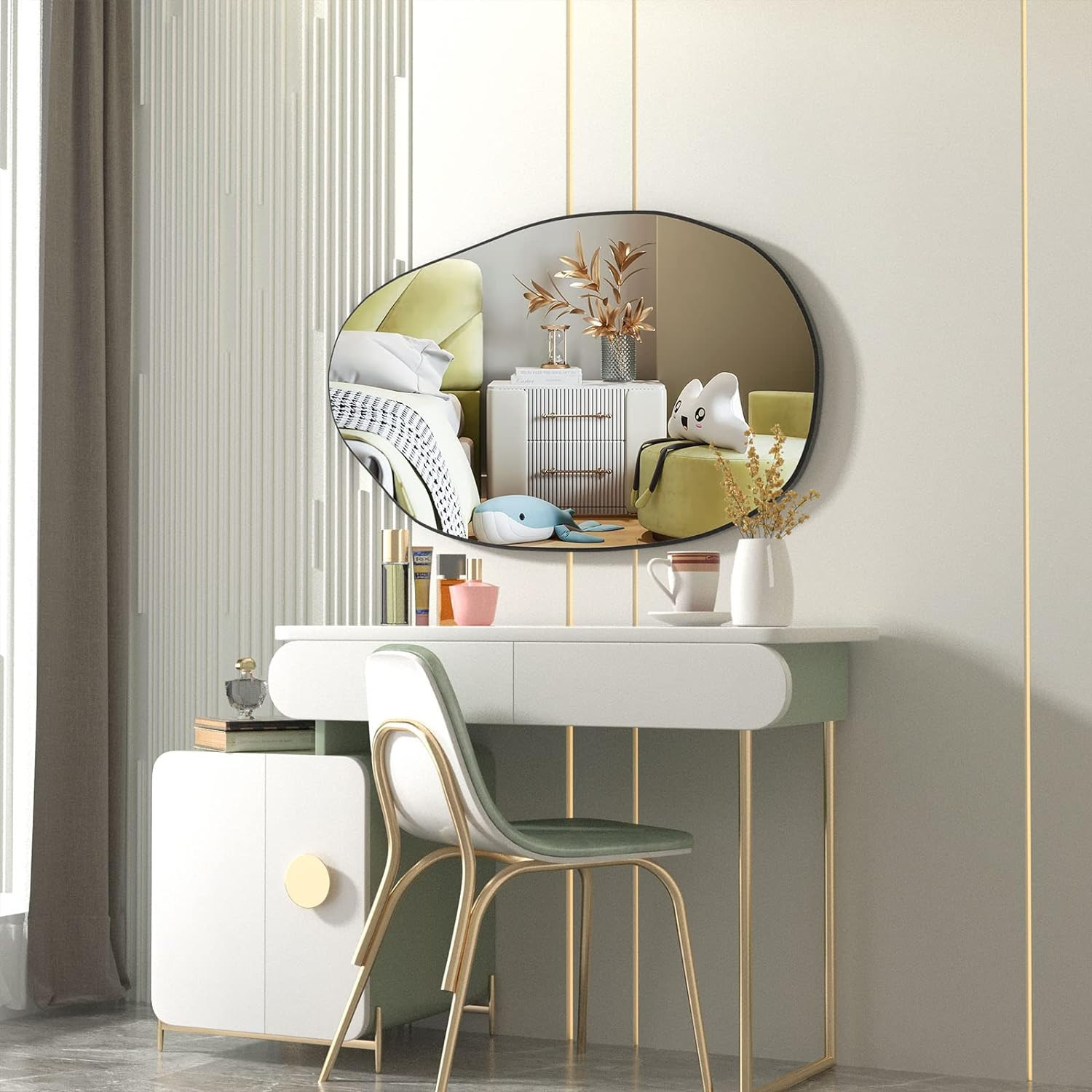 Unique Irregular Asymmetrical Wall Mirror for Living Room, Bathroom & Bedroom