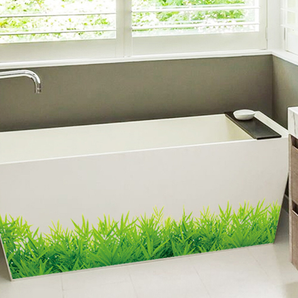 Fresh Green Grass Wall Stickers PVC Waterproof DIY Removable Decals Murals OK