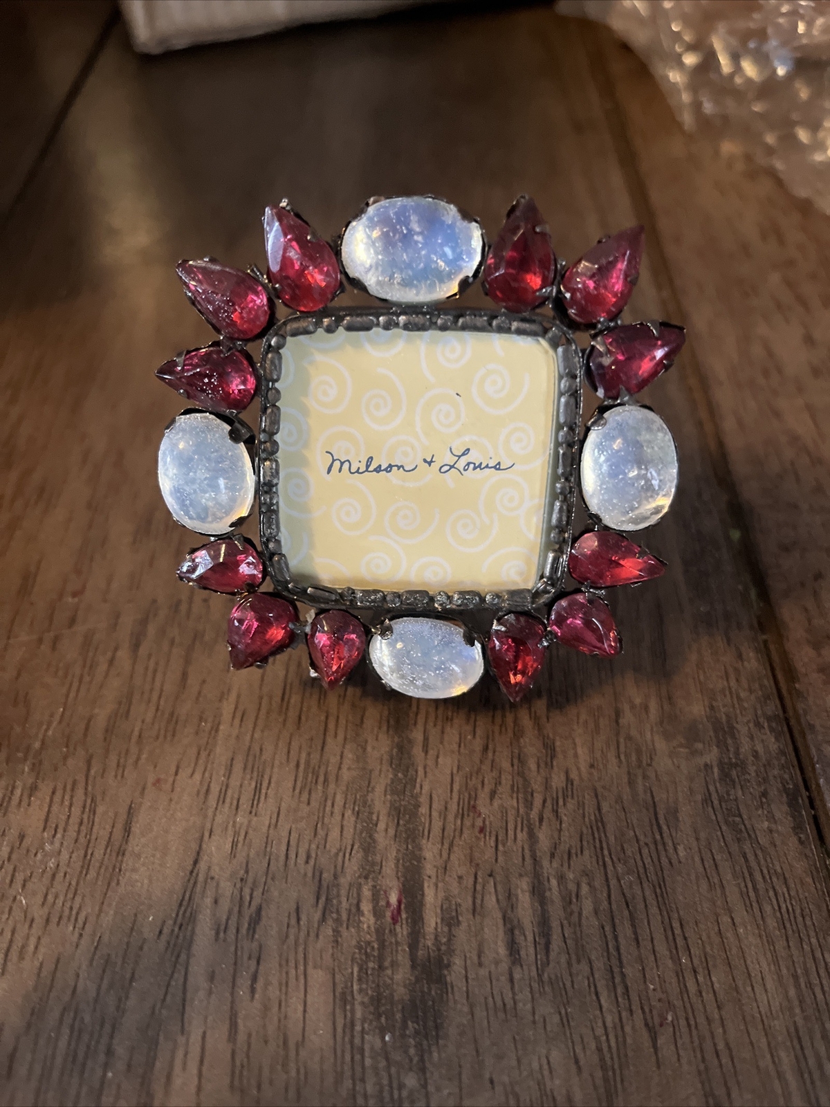 Vintage Milson & Louis Rhinestone 2.5’’ Square Frame For 1.5×1.5 Photos.