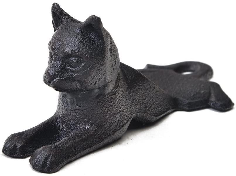 Cast Iron Door Stop Old Vintage Antique Cat Design Decorative Stopper Wedge New
