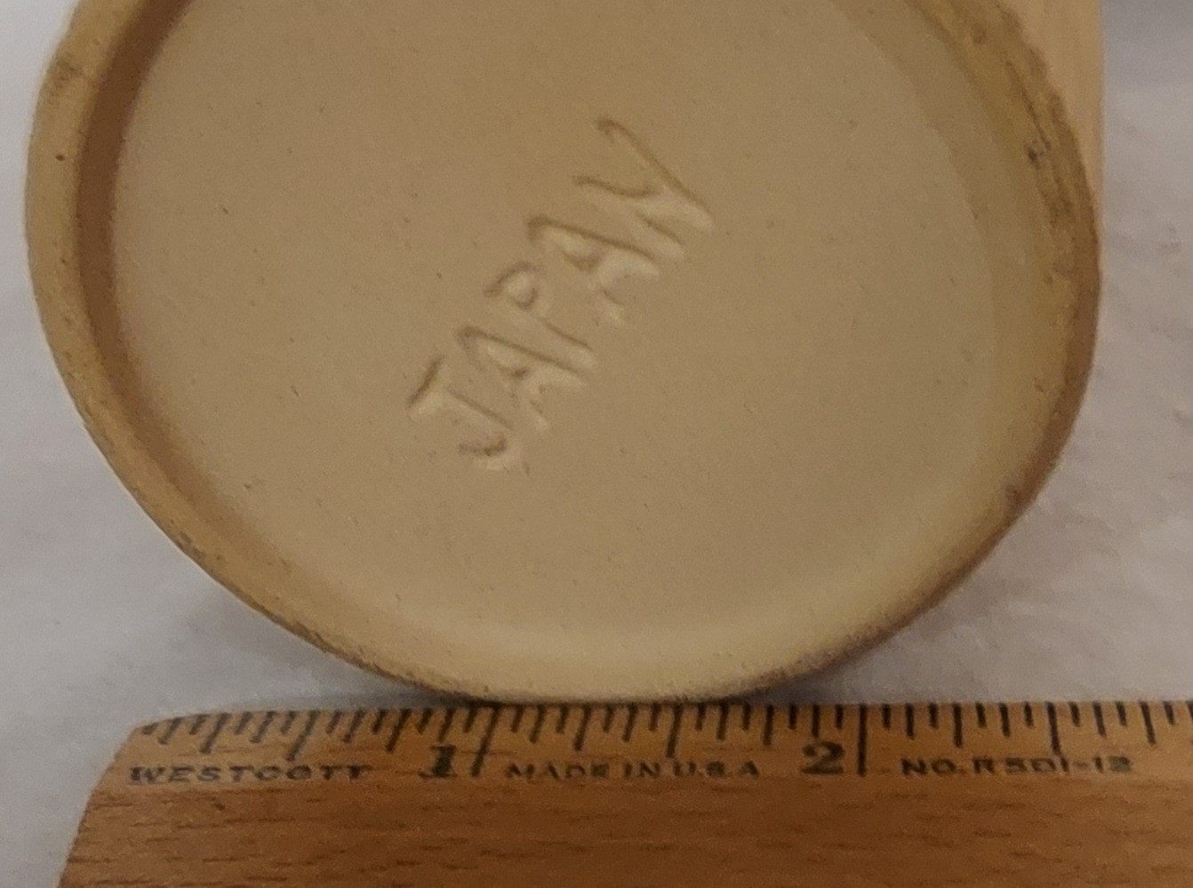 VTG MCM Pottery Bottle / Vase, Part Glazed, Marked Japan, Brown Tones, Multi-Use