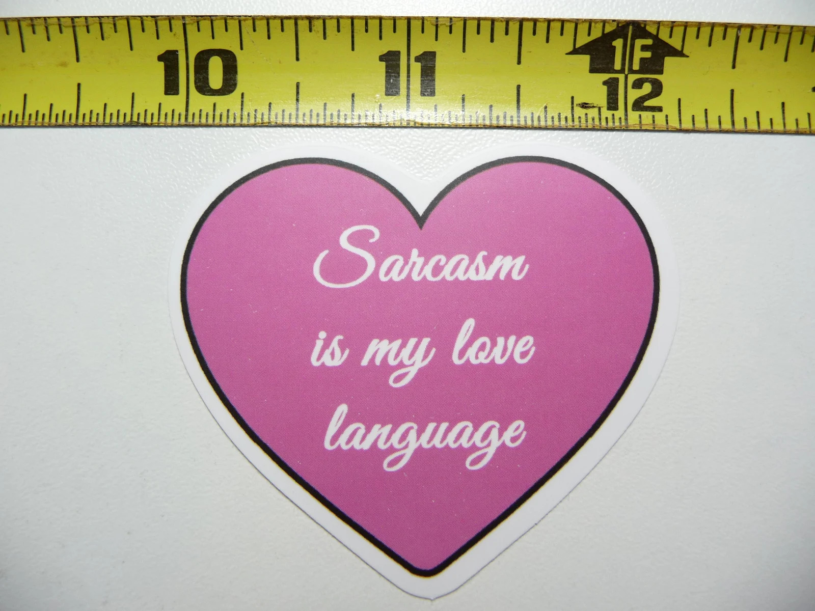 HEART SARCASM IS MY LOVE LANGUAGE SMALL STICKER DECAL SARCASM SARCASTIC FUNNY