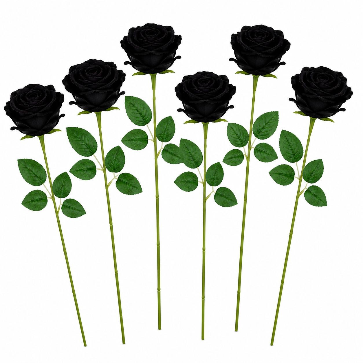 Set of 6 Black Velvet Roses Gothic Artificial Flowers Moody Wedding Roses Hallow