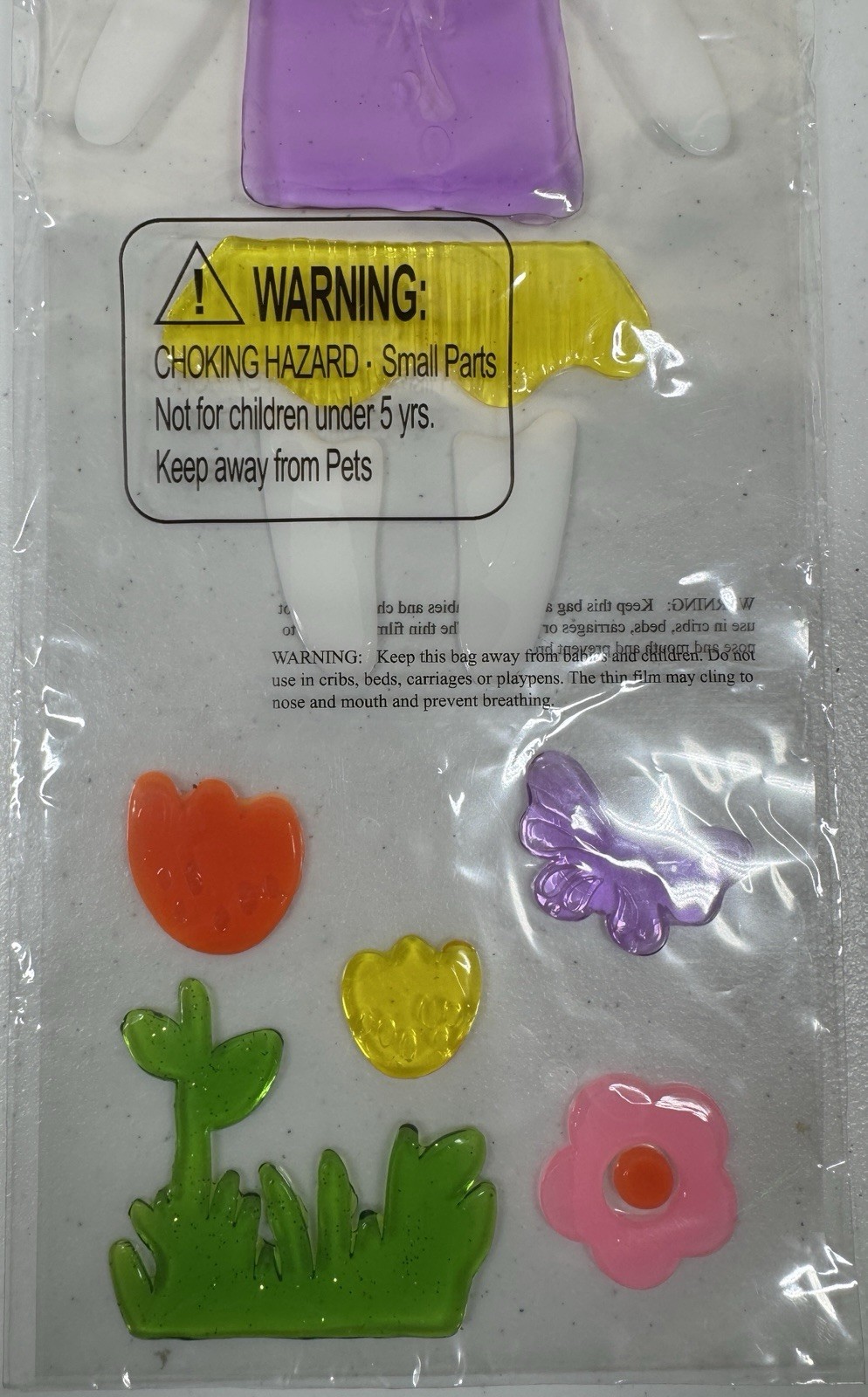 🍀 Easter Bunny Gel Window Clings Decals Set Spring Holiday Decor Refrigerator