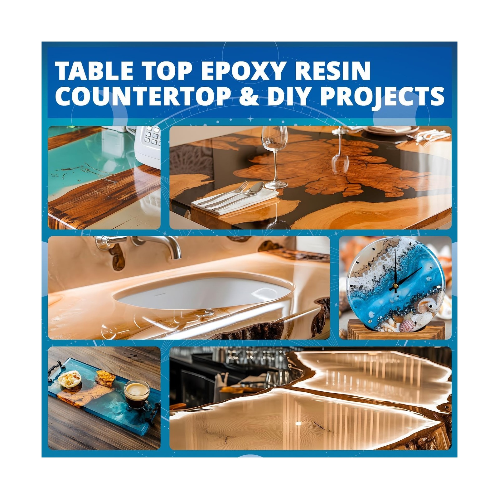 Epoxy Resin 1 Gallon, KHKD RESIN High Viscosity Resin for Table Top,2 Part Ep…