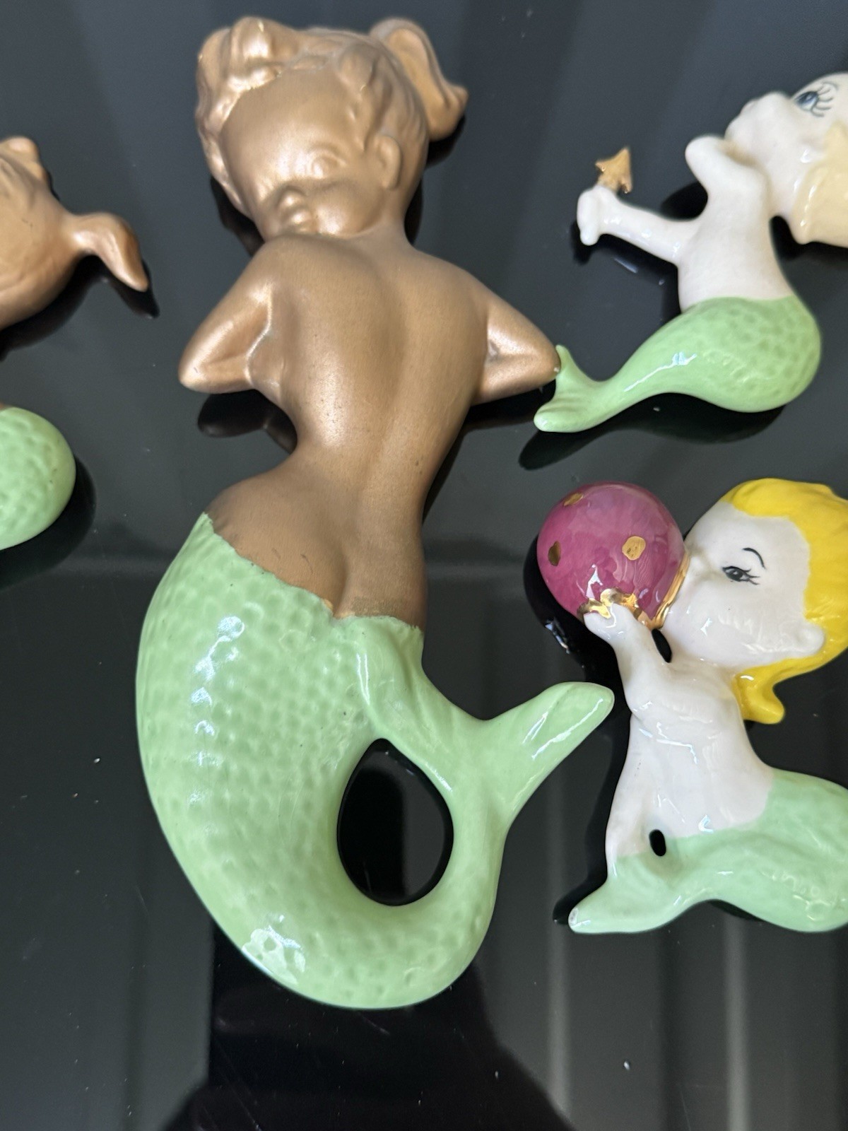 Vintage Mermaid Ceramic Wall Decor Set of 5 Pieces