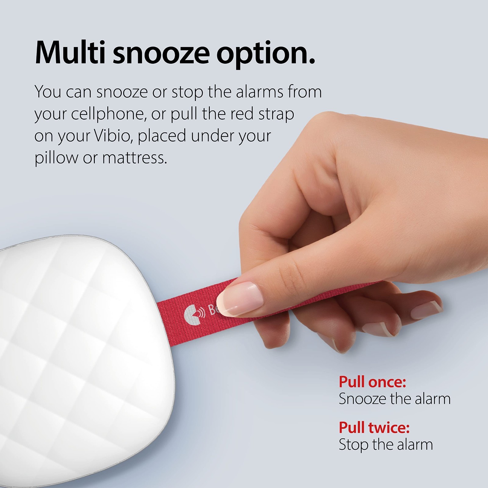 Portable Bluetooth Bed Shaker Alarm Clock – Silent Vibrating Travel Alarm for He