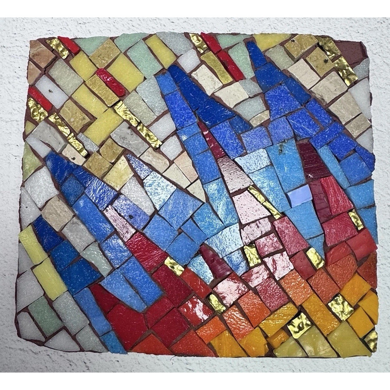 Artisan Mosaic Smalti Glass Tiles Colorful Abstract Andamento Wall Decor OOAK