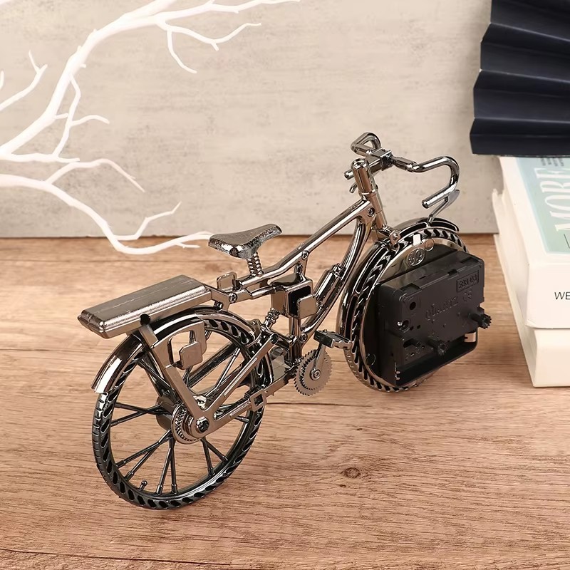Vintage Bicycle Table Alarm Clock Arabic Numerals Home Decor Desktop Gift