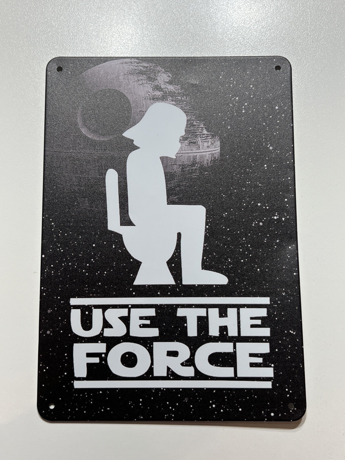 Use The Force Bathroom Tin Sign 7.75 X 5.5 In Funny Humor Novelty