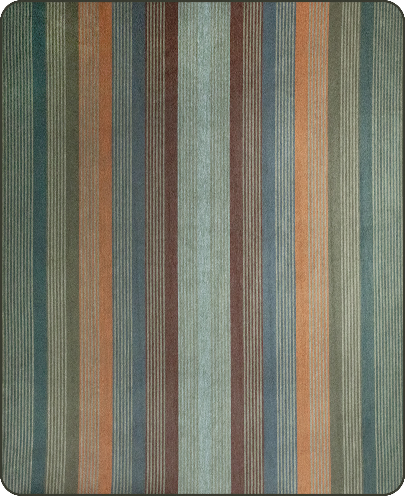 EARTHBOUND STRIPED ALPACA WOOL BLANKET – 95×69 in | MOSS, CLAY AND SKY | QUEEN