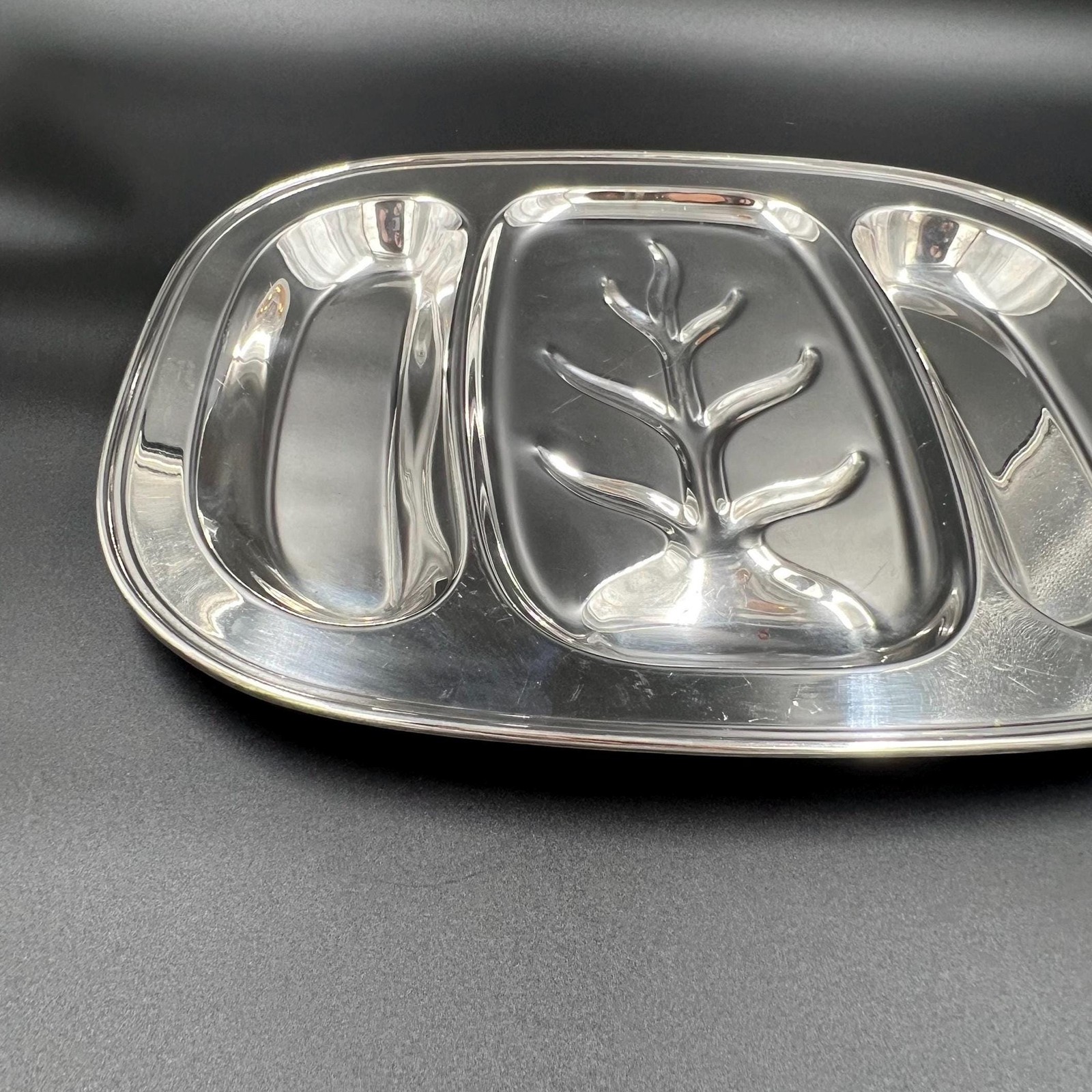 Coronet Silver on Copper Carving Tray Vintage Oval Roast Platter 18 Inch