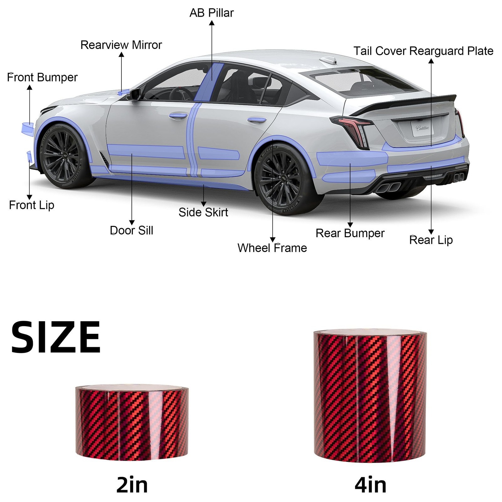 Lypumso 2D Carbon Fiber Vinyl Wrap, 2 Inch x 20ft Universal DIY Chrome Delete…