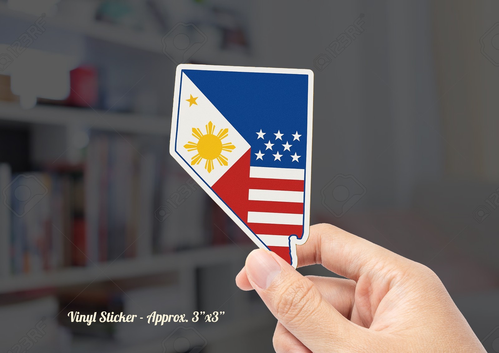 Filipino American State Flag Vinyl Sticker – Choose Your Home State
