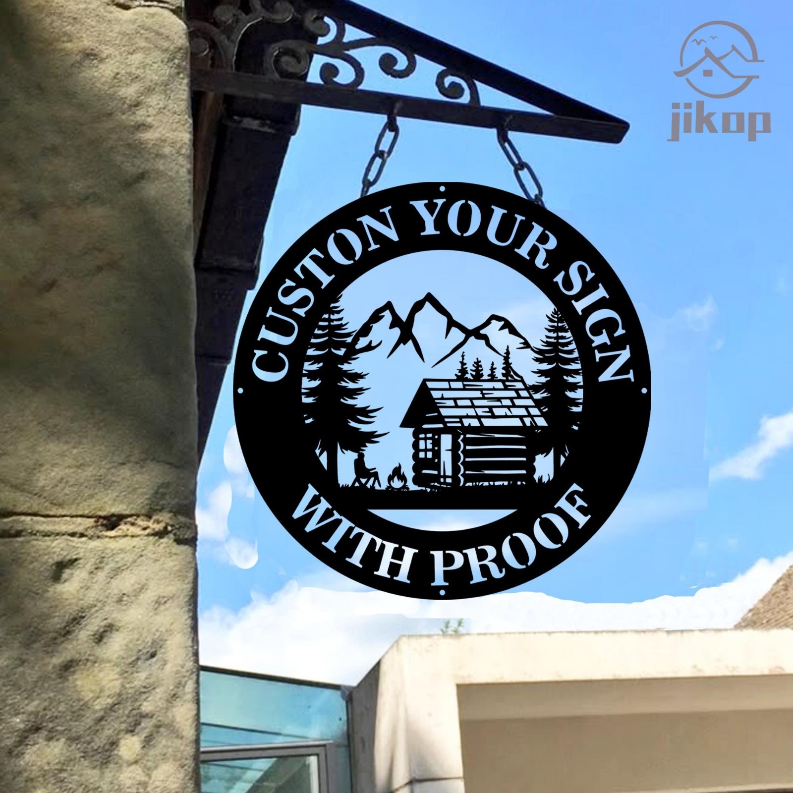 Custom Logo Metal Sign Personalized Laser Cut Business Sign Unique Shape