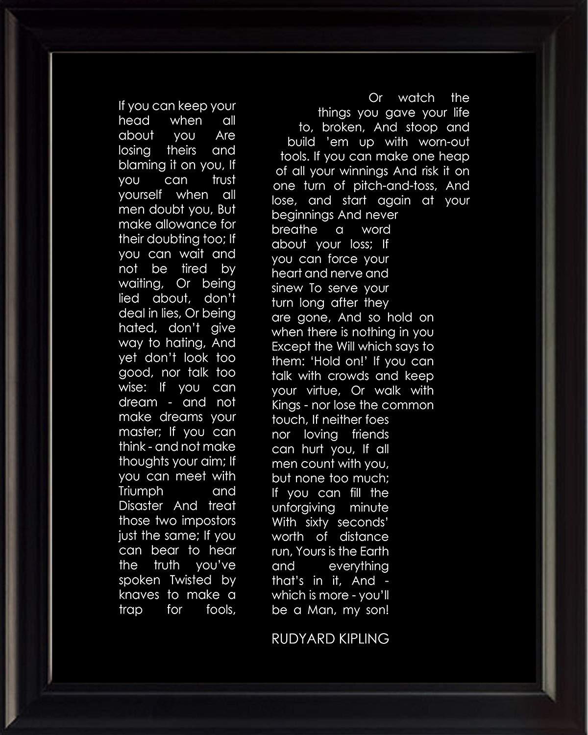 Rudyard Kipling Poem “If” Framed Poster Picture Print Motivational Wall Art