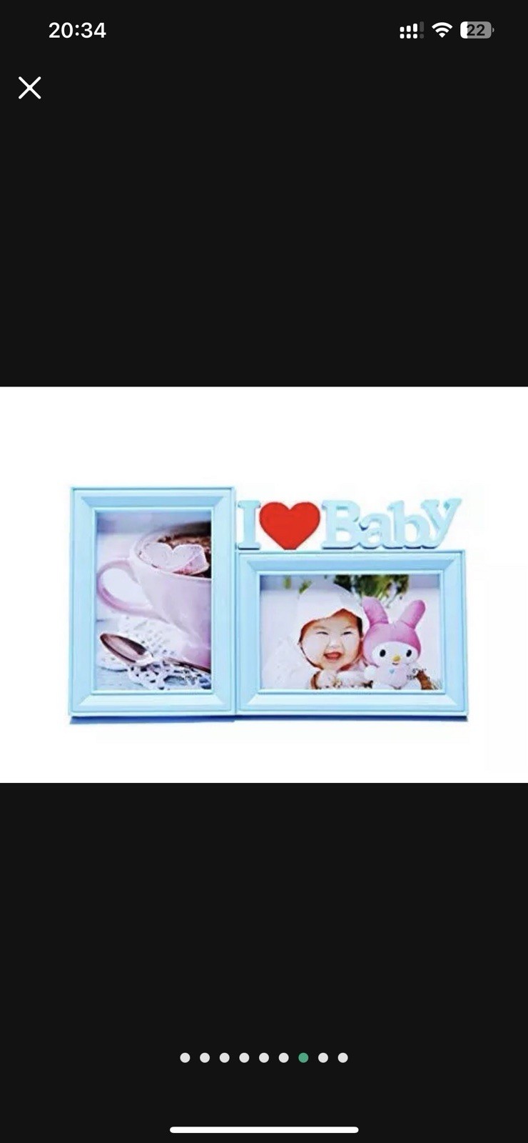 Premium Plastic Double 4×6 Photo Frame,”I Love Baby” fit Two 4×6 in Size Photos