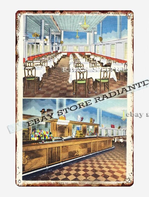 tin sign 1930s-40s St. Regis Restaurant Bar 1460 Broadwa Times Sq. New York City