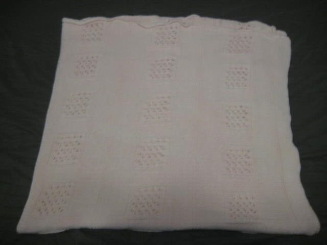 Lion Crafters North Bay Checkerboard Pink Knit Throw Cotton 58 x 52 in.