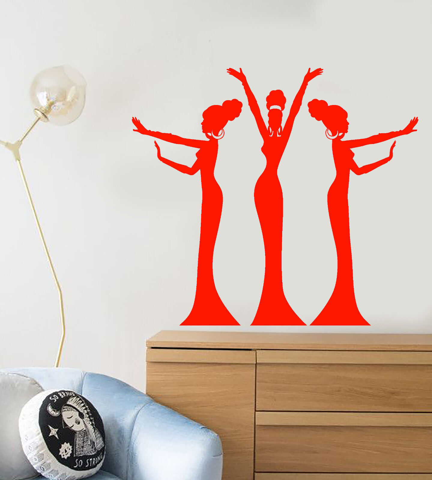 Vinyl Wall Decal Dance Show Girls In Dress Dancers Women Stickers (2970ig)