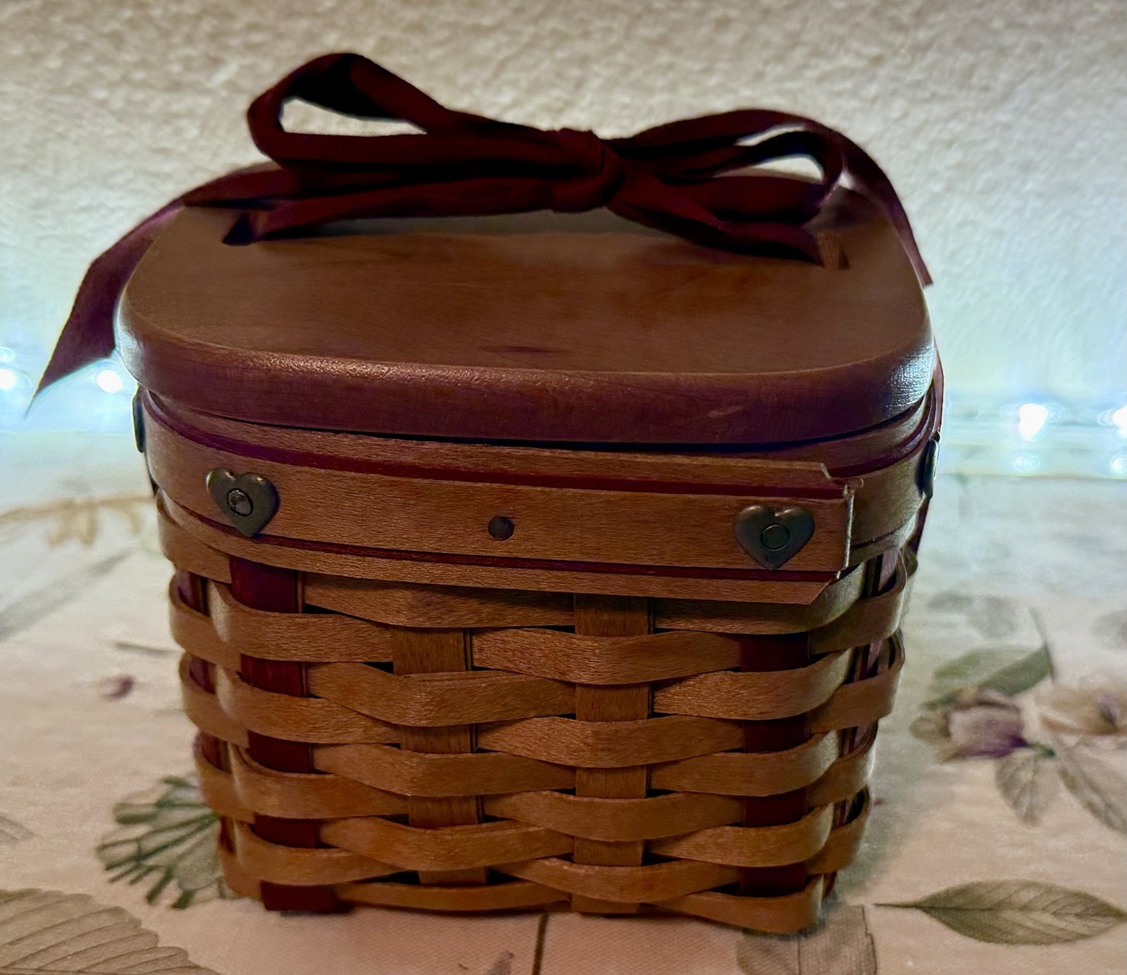 Longaberger 2002 Sweetest Gift Small Basket Combo ~ BLPL tie on #2