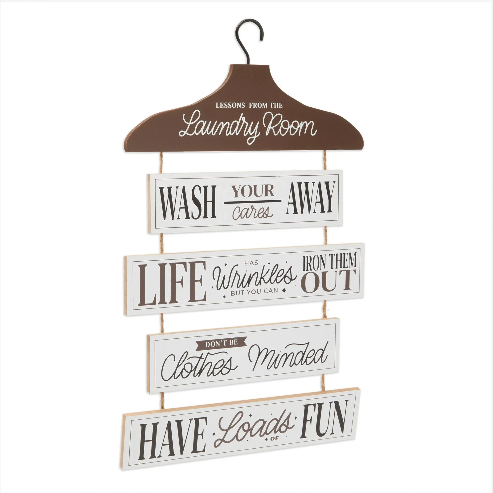 Home Wall Hanging Farmhouse Decor, Lesson from The Laundry Room Sign, 12×20″