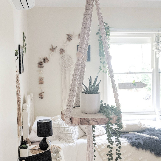 Macrame Plant Hanger Shelf – Handmade | Macrame Hanging Shelf