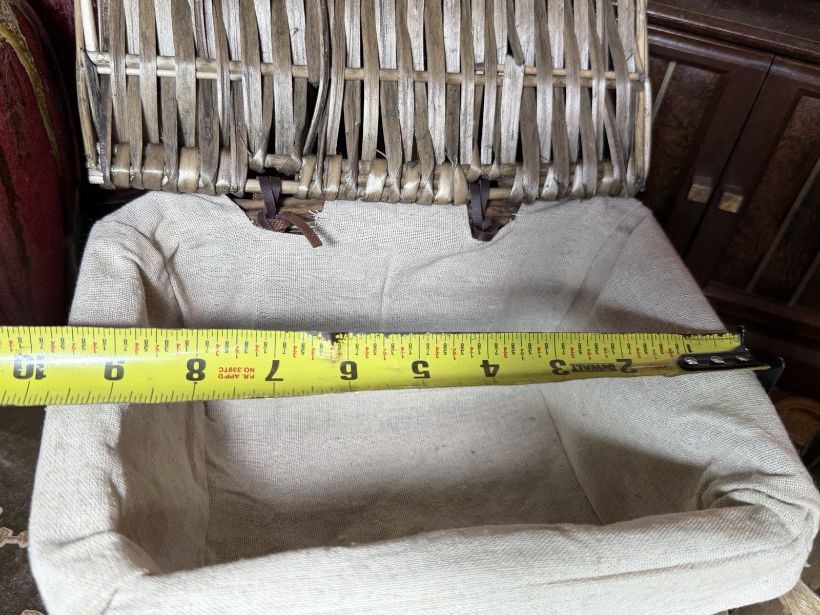 Rustic Wood Basket Set 2 Farmhouse Storage Crate Primitive Decor