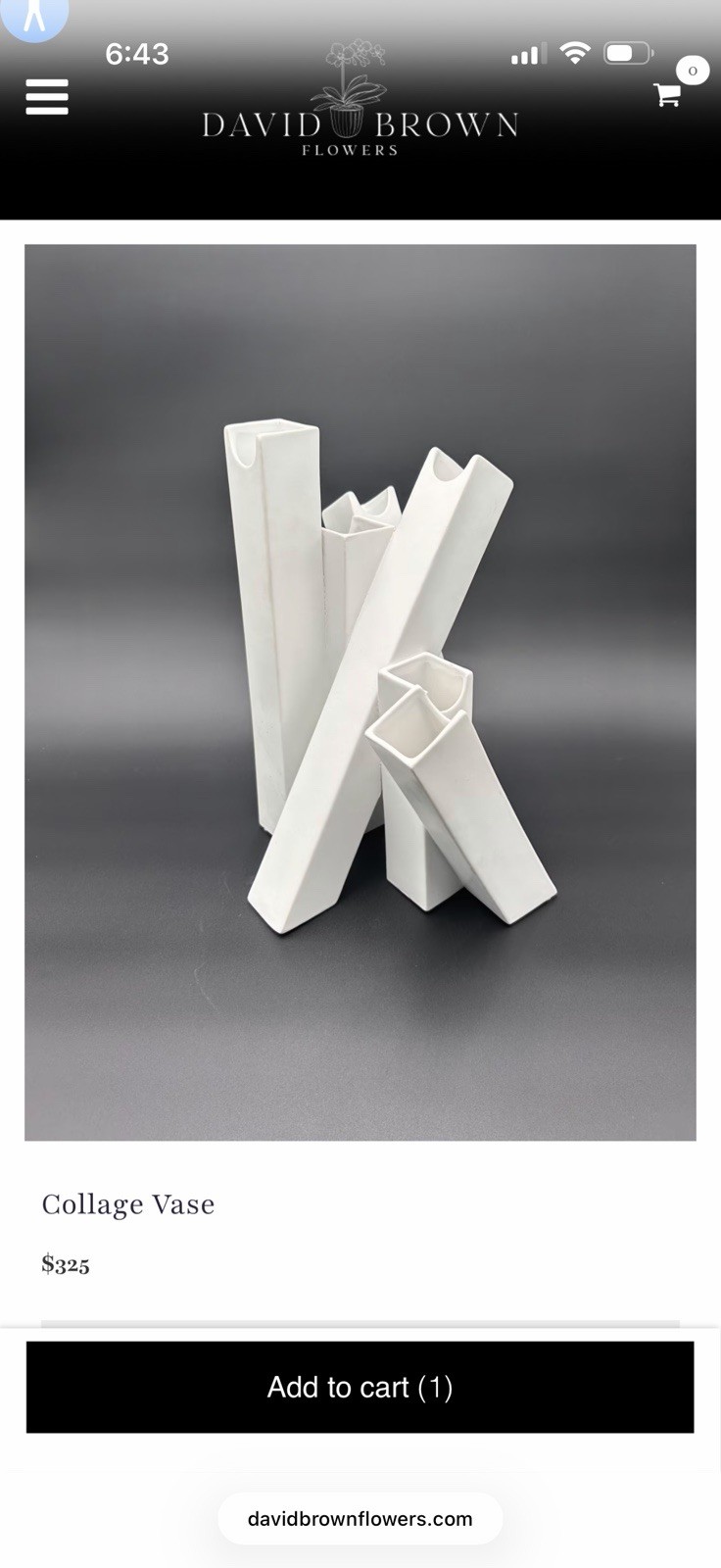 Collage Flower Vase by David Brown Flowers White Ceramic Vase