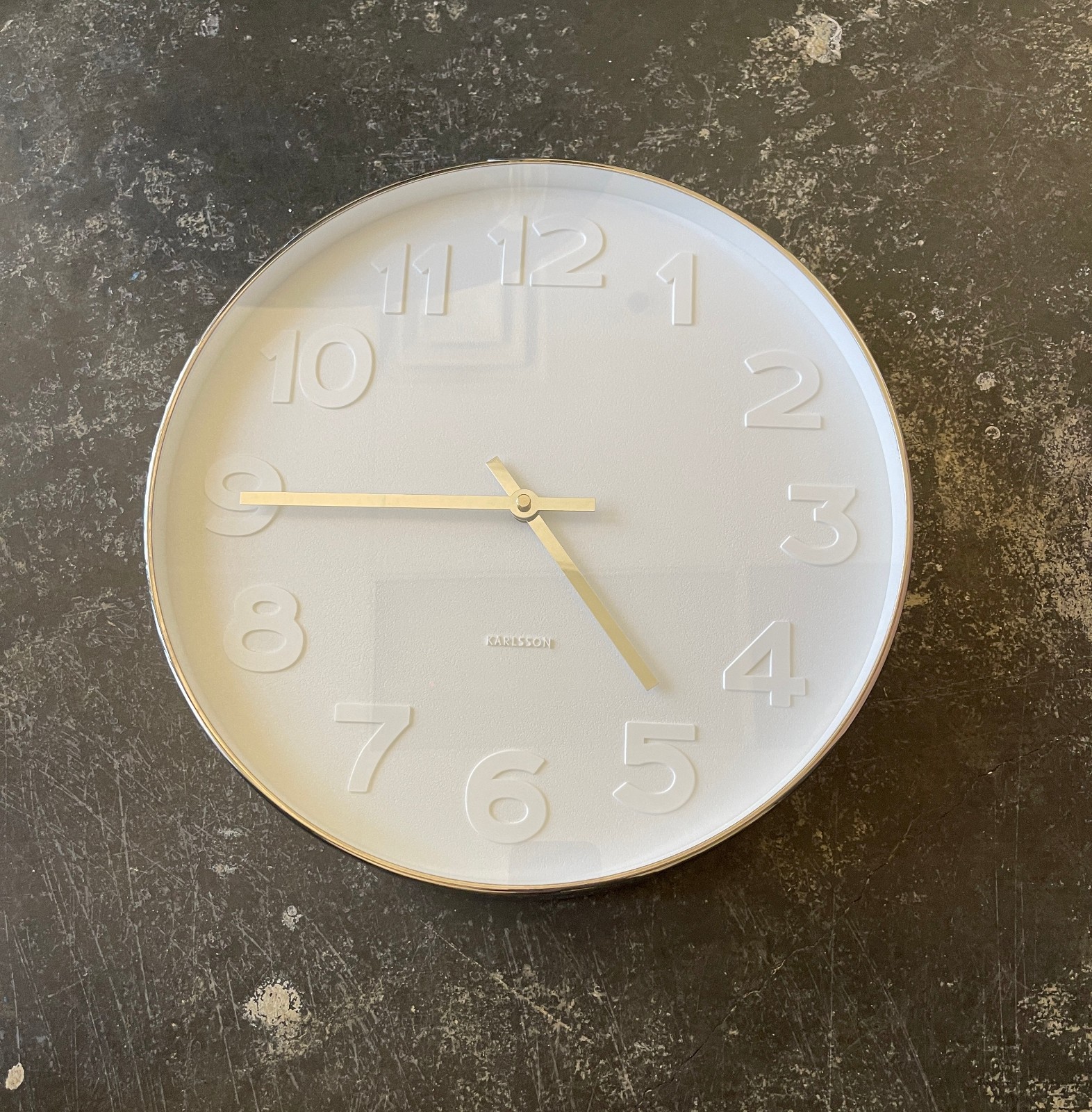 Karlsson Mr White Numbers Wall Clock 38cm White Minimalist Modern Analog Clock
