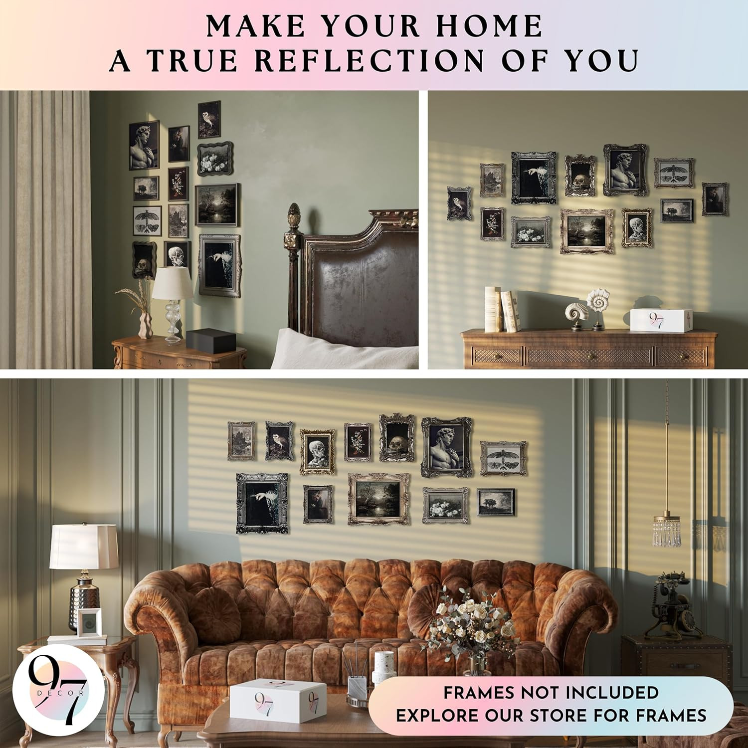 Dark Academia Decor – Gothic Home Decor Aesthetic, Dark Academia Wall Art, Creep